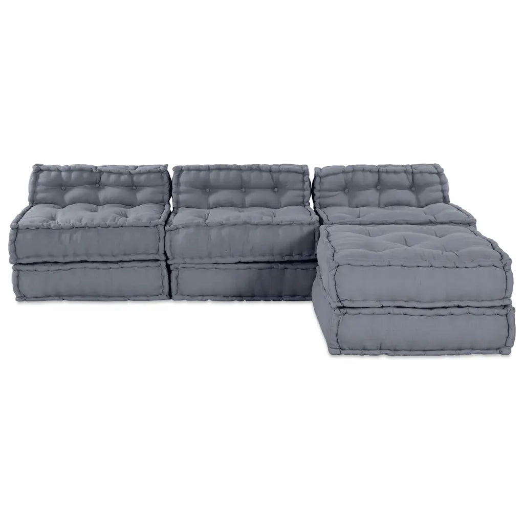 Unità di Divano Modulare 4 pcs Grigio Tessuto 3315094