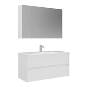 Set mobile lavabo con specchio (2 pezzi) "Arno 100" - 100 x 45 x 52 cm - Bianco