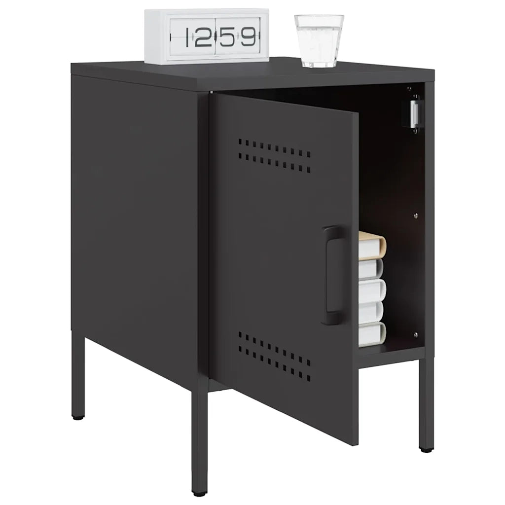 Comodino Nero 36x39x50,5 cm in Acciaio 842910