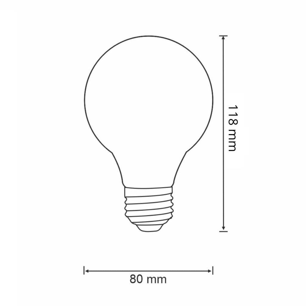 Lampadina LED Filamento G80 E27 2000K 350lm Ambra Polux