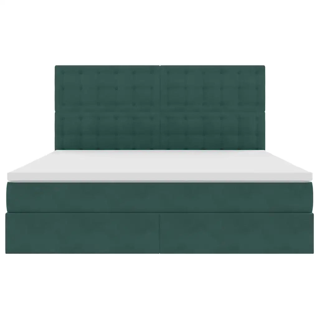 Letto con contenitore e materasso Verde Scuro 180 x 200 cm