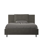 BS COM Letto una piazza e mezza contenitore imbottito 130x190 microfibra grigio