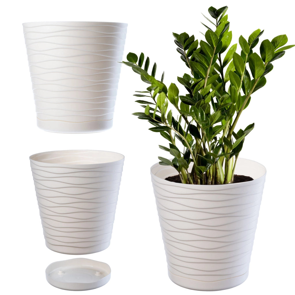 Vaso da fiori KADAX da 19 cm con coperchio e supporto, supporto per fiori in plastica