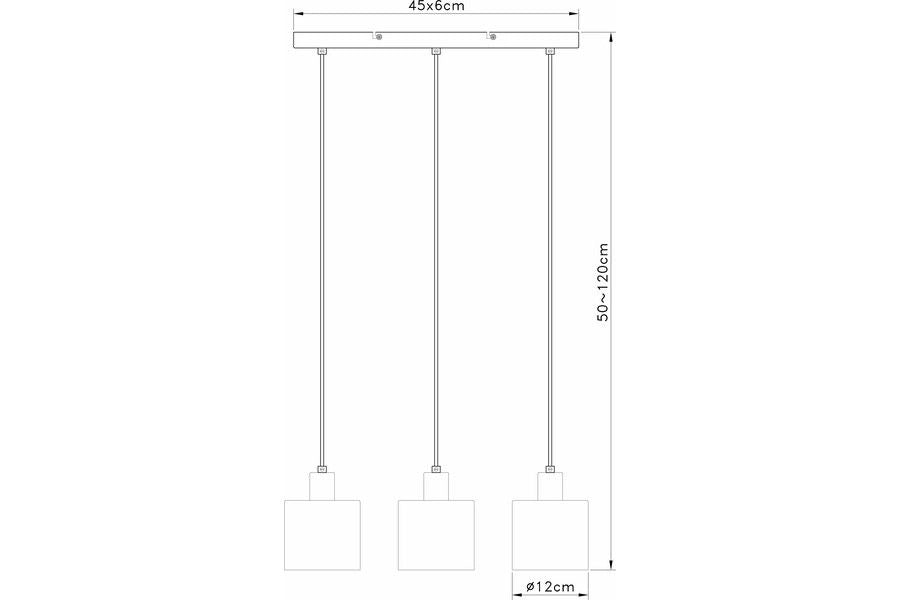 Lampada a sospensione Elmo Reality cromata vetro 3xE14