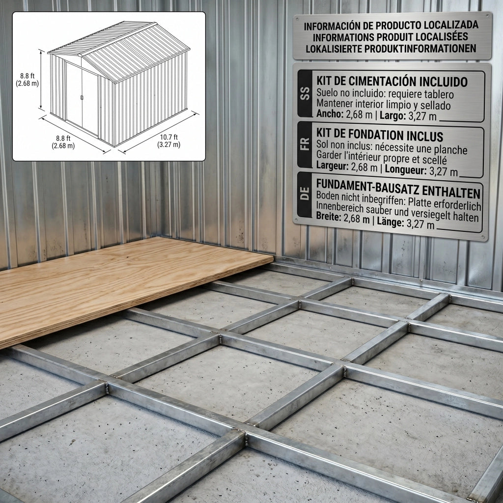 Casetta da giardino per attrezzi ¨C Minimal ¨C acciaio verde scuro