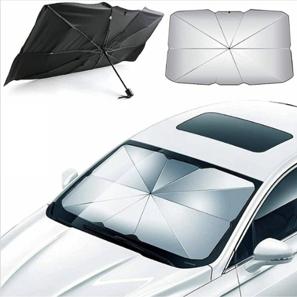 PARASOLE PER AUTO PARABREZZA ANTERIORE PIEGHEVOLE 130X77 CM OMBRELLO PORTATILE