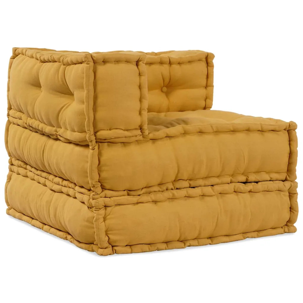 Divano Modulare a Fiori 2 pcs Giallo 140 x 70 x 56 cm Tessuto 3315081