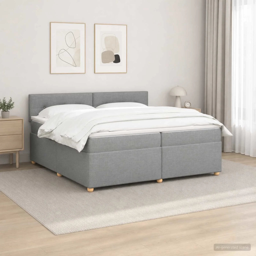 Letto box spring con materasso Grigio Chiaro 200 x 200 cm 3452499