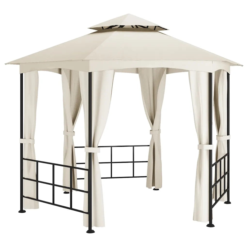 Gazebo con Pareti Laterali 3,1x2,7 m Crema 313931