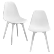 Set Brevik di 2 Sedie da Sala Pranzo in Plastica - Bianco [en.casa]