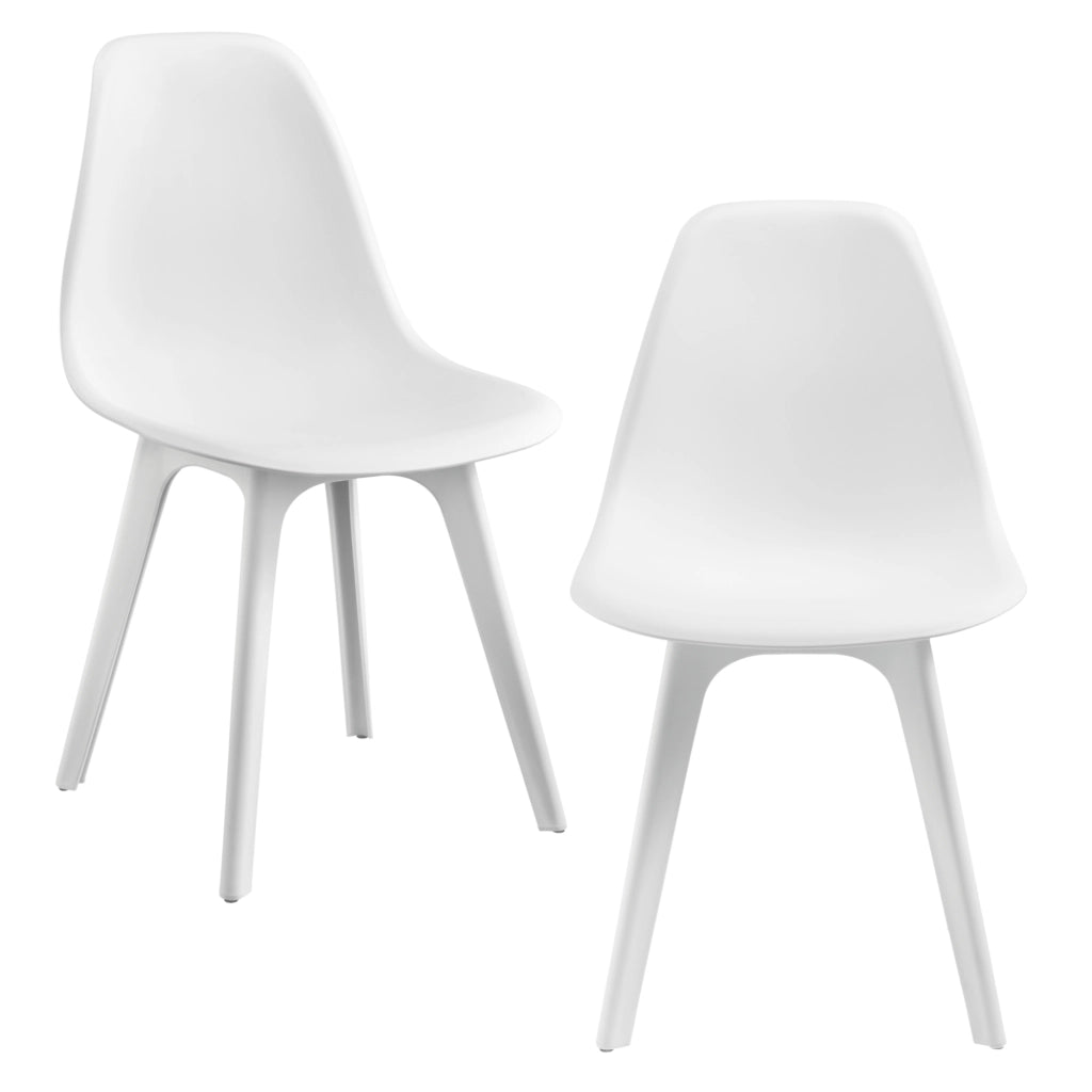 Set Brevik di 2 Sedie da Sala Pranzo in Plastica - Bianco [en.casa]