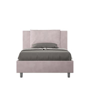 BS COM Letto una piazza e mezza senza rete imbottito 110x200 microfibra glicine