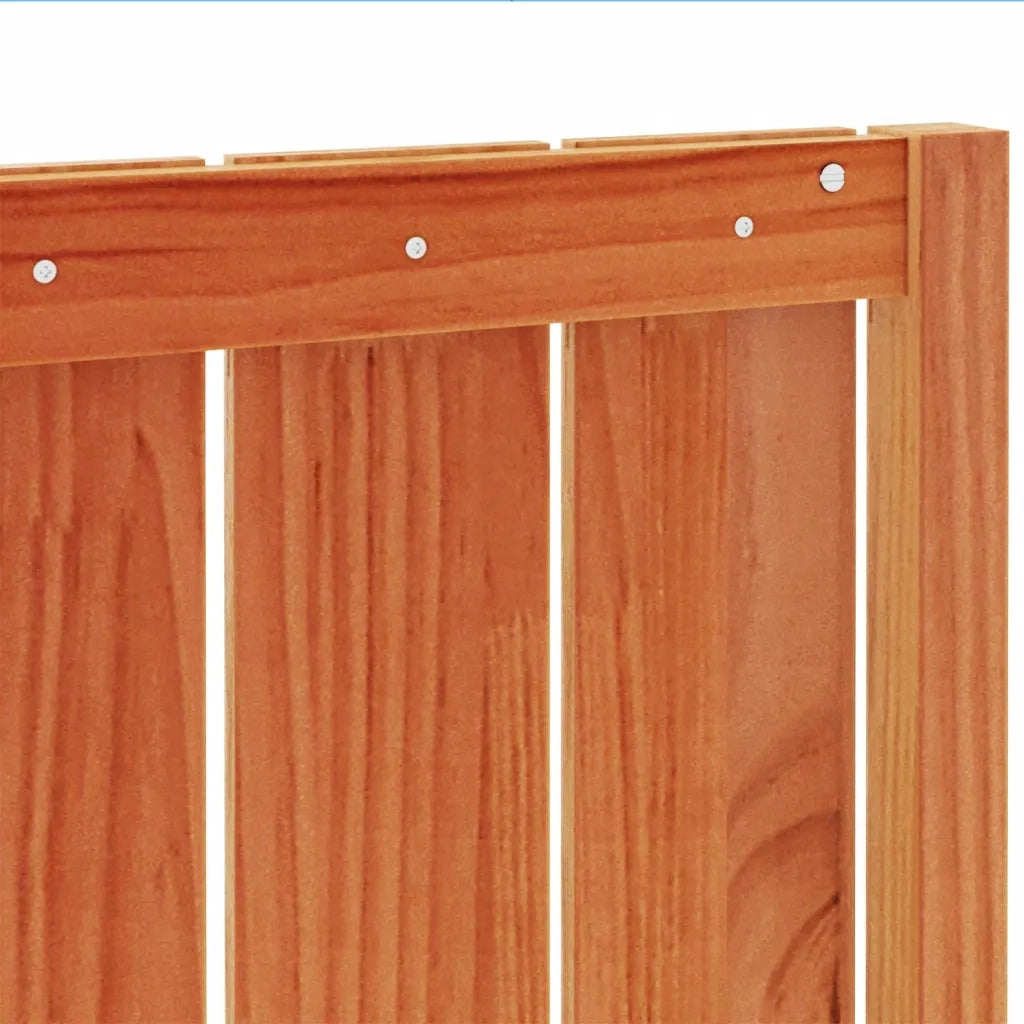 Testiera Marrone Cera 135 cm in Legno Massello di Pino 844343