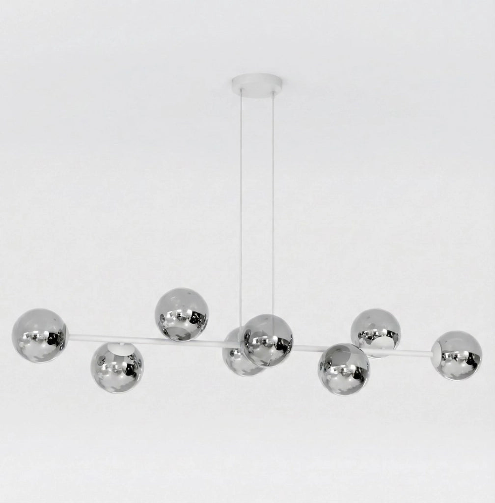 Lampada a sospensione MAGNUS 8xE14 vetro grigio Emibig