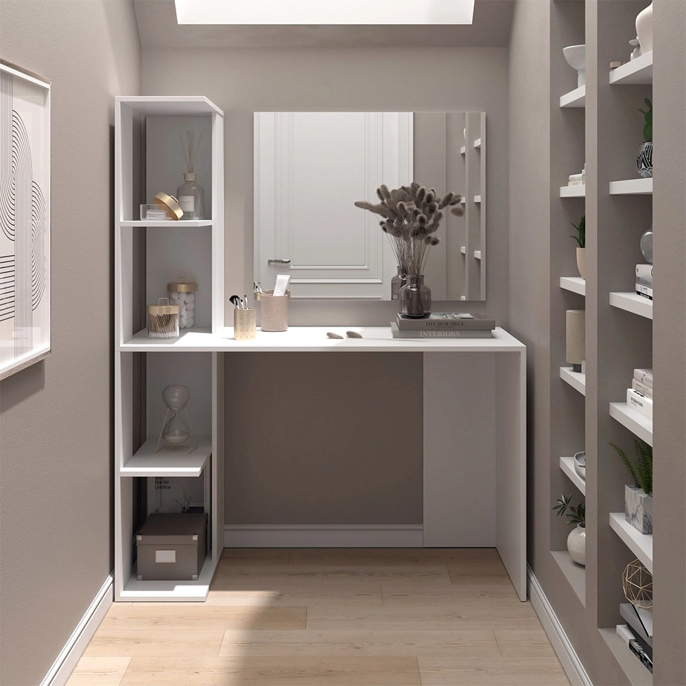 Vicco Tavolo da toilette Bianco 122.2 cm con specchio