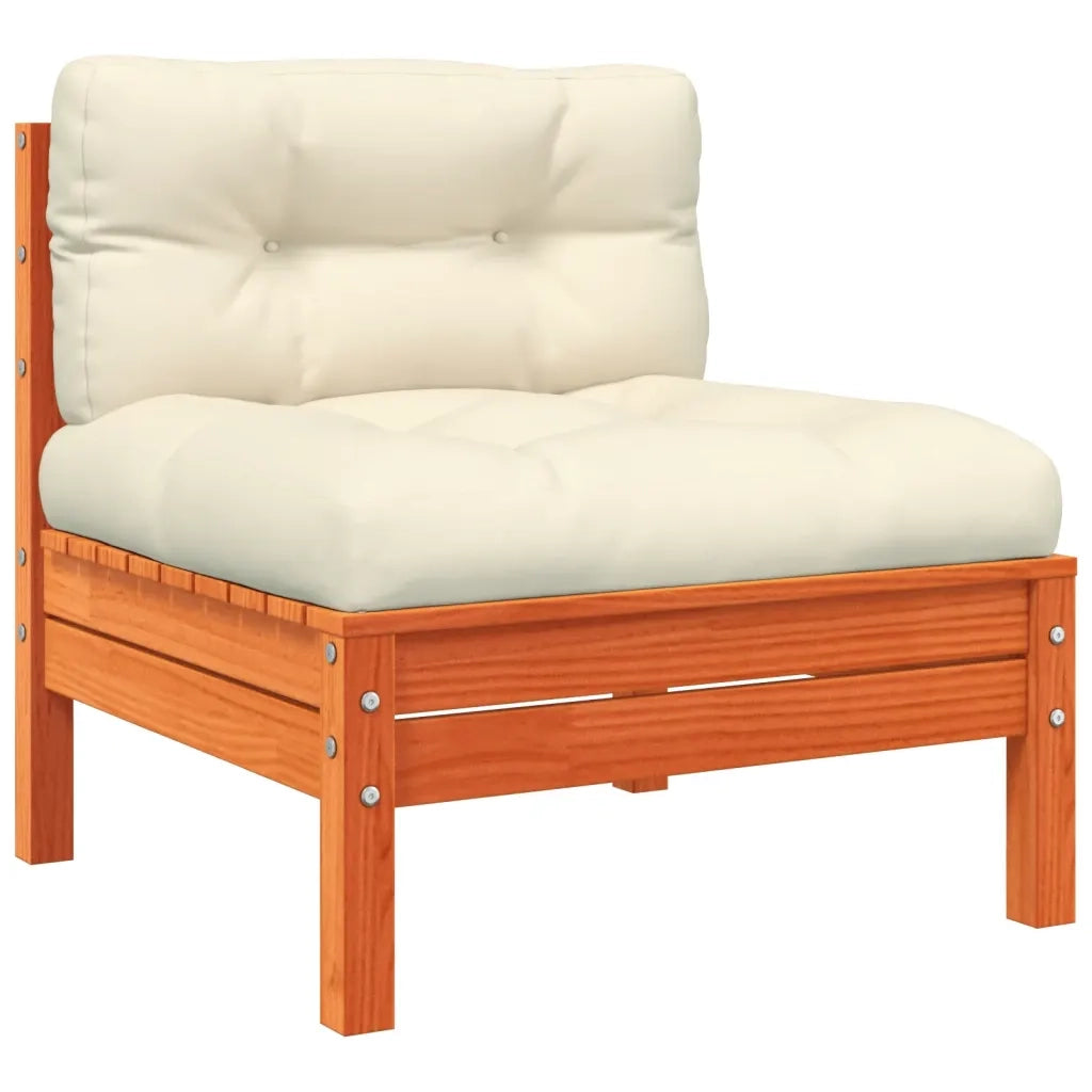 Set Divani Giardino 10pz con Cuscini Marrone Cera Massello Pino 3299600