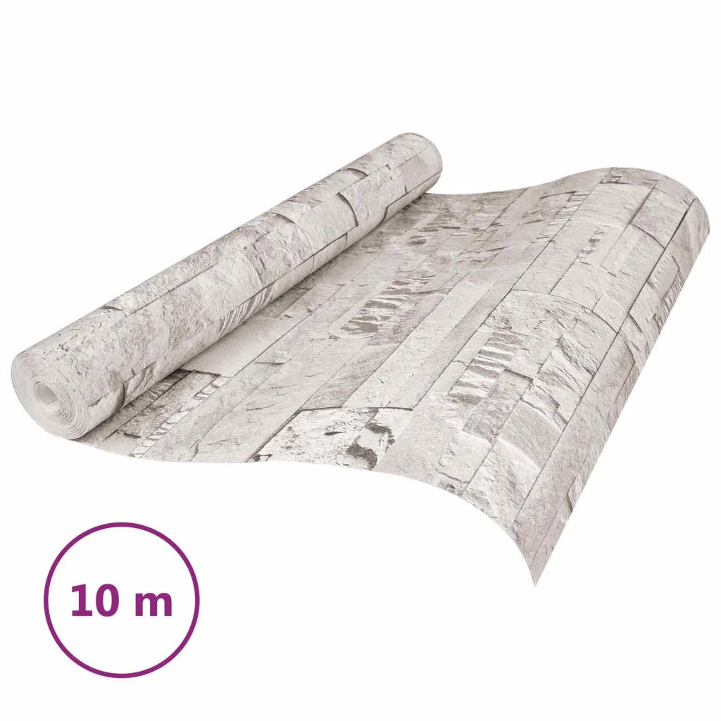 Carta da Parati 3D Pietra Crema 10 x 0,53 m Tessuto Non Tessuto 42046692