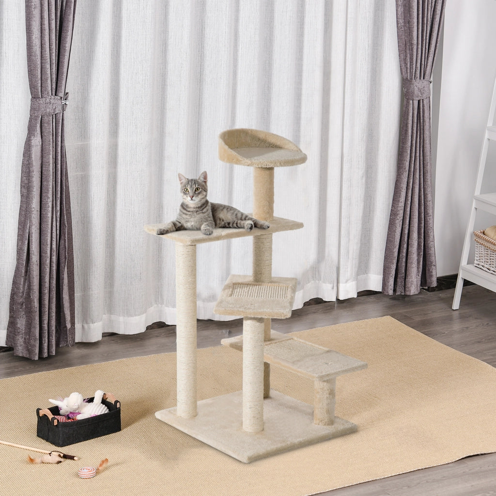 Tiragraffi Multilivello per Gatti ¨C Xylo ¨C Sisal con Cuccia e Piattaforme