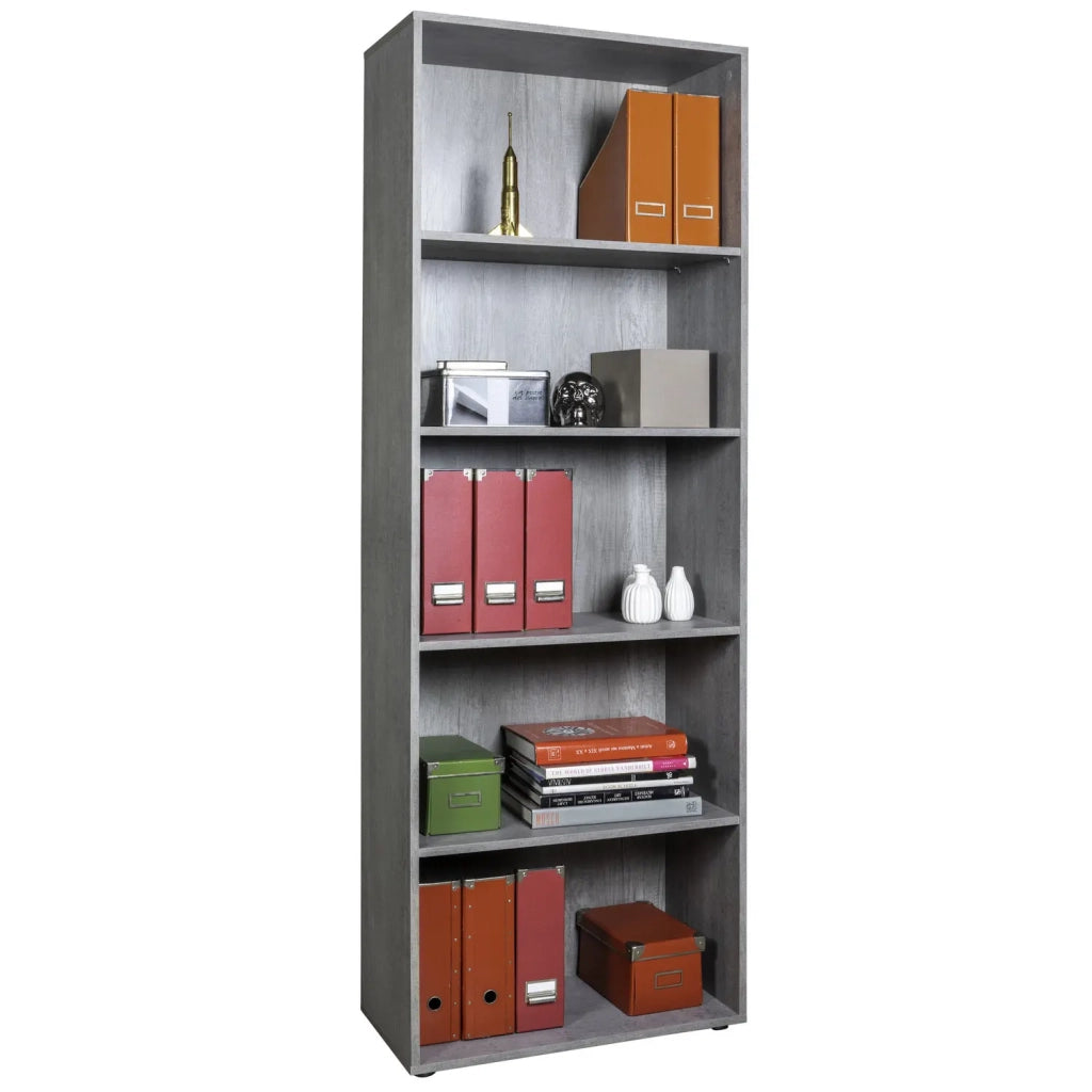 Libreria 5 ripiani cemento 68,8x35,3x200 composad