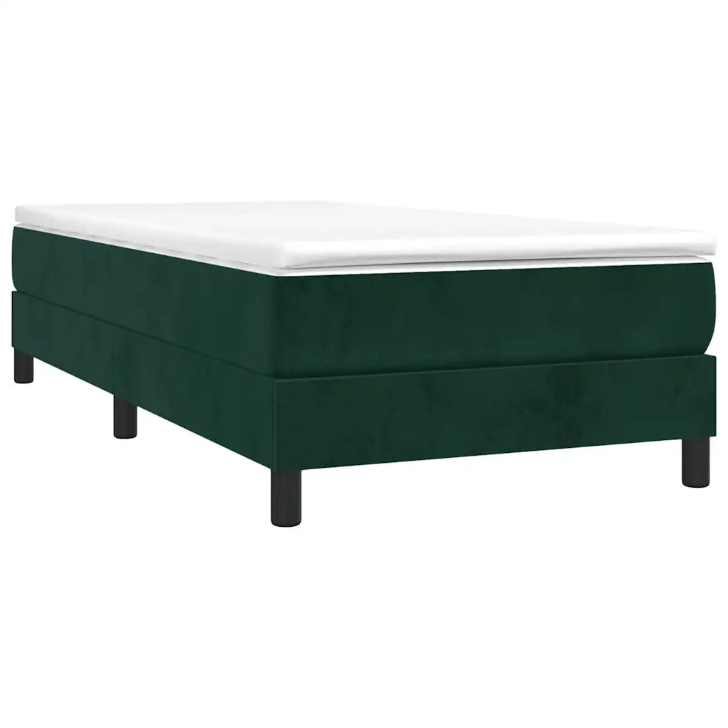 Giroletto a Molle con Materasso-Struttura Letto Verde Scuro 100x200 cm Velluto 750075