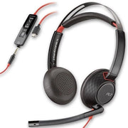 Poly cuffie blackwire 5220 stereo usb-c + spinotto da 3,5 mm + adattatore usb-c/a (sfuse) - 8X231A6