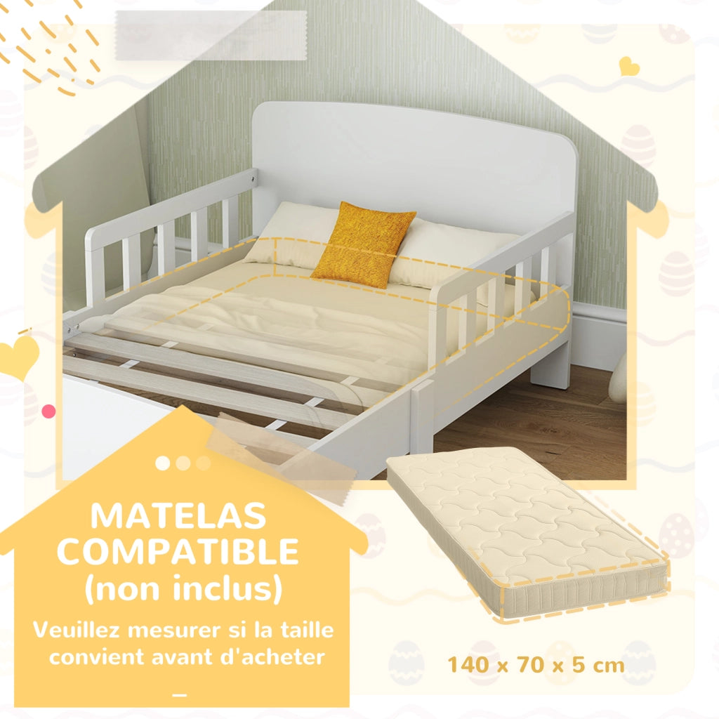 Letto a Soppalco Bambini ¨C Minimal ¨C 143,5x74,2x54 cm Bianco