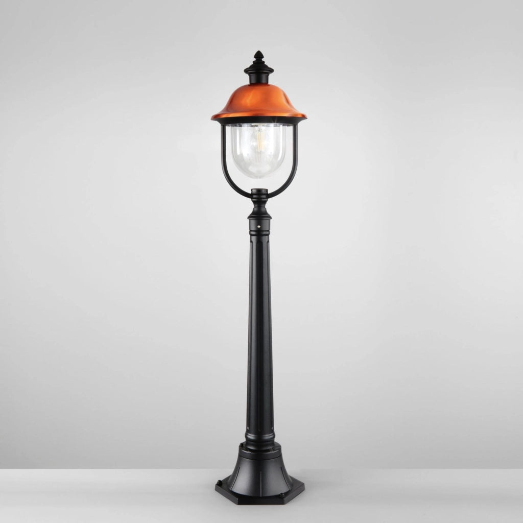 PALETTO VENEZIA NERO E RAME 1 LUCE ATTACCO E27 IP44 25X118CM
