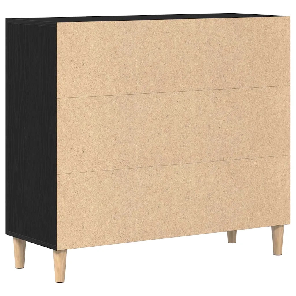 Credenza Rovere Nero 90 x 34 x 80 cm Legno ingegnerizzato 862761