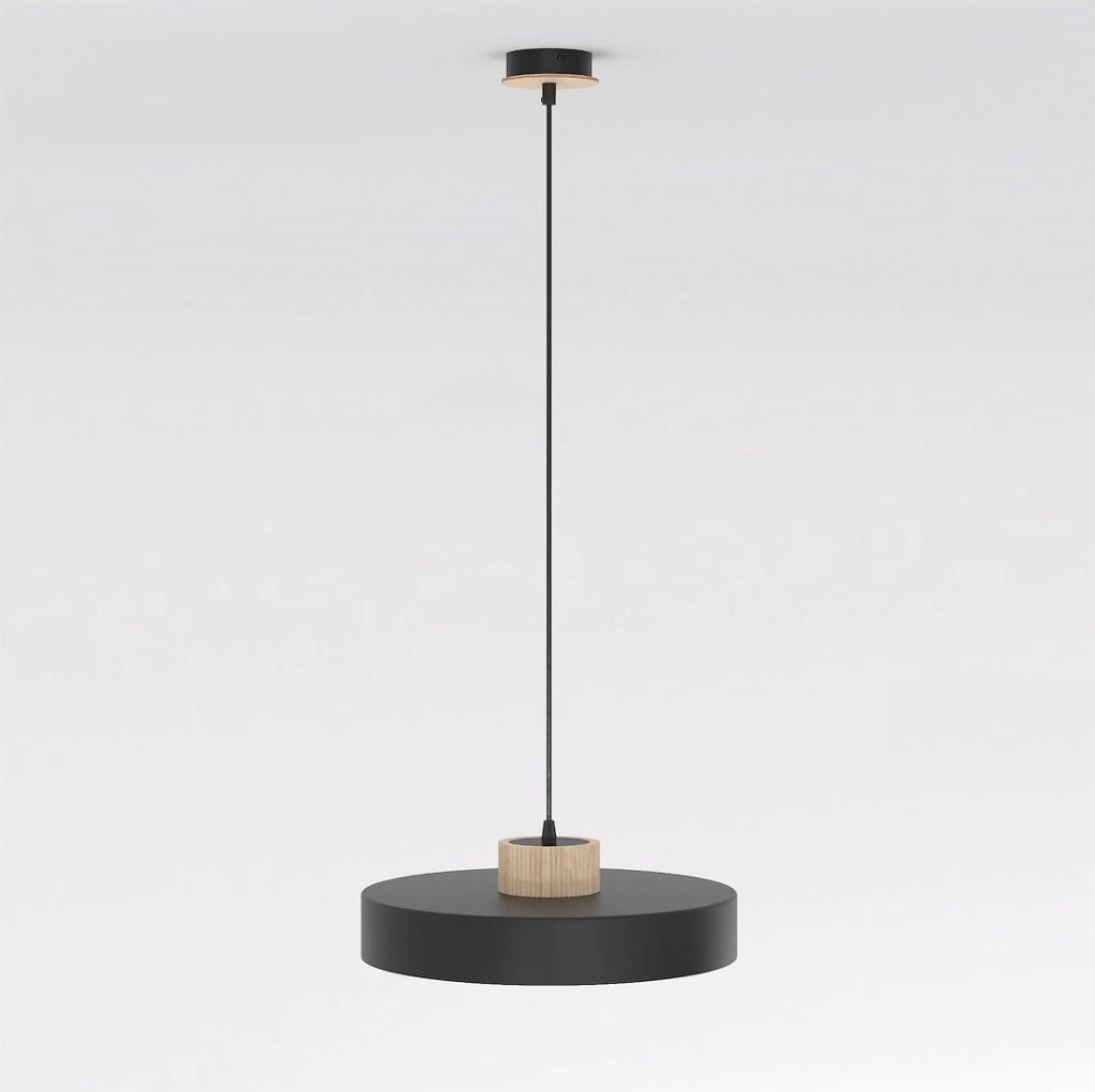 Lampada a sospensione KIVI Japandi nera legno 1xE27 Emibig