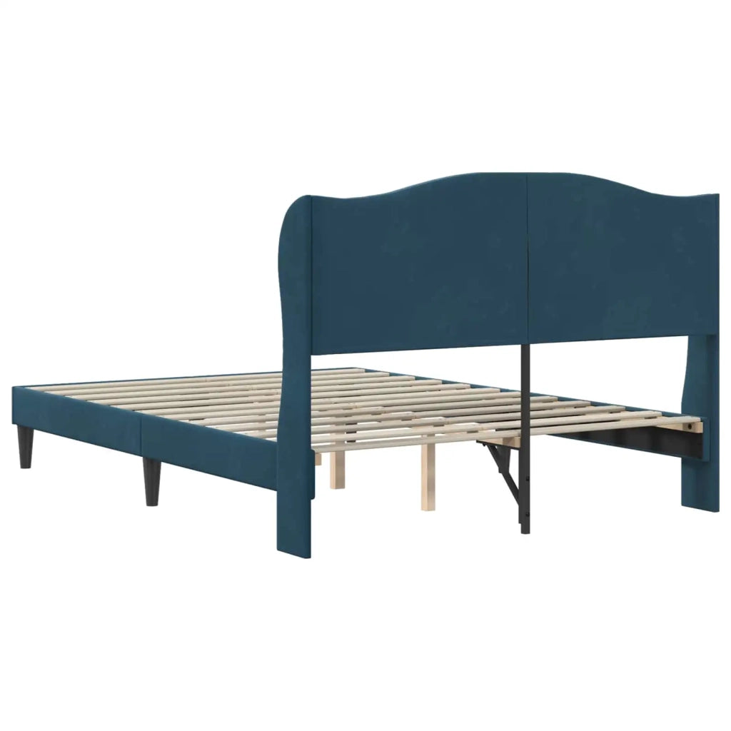 Struttura del letto con testiera-Giroletto Blu 140 x 190 cm Velluto 734335