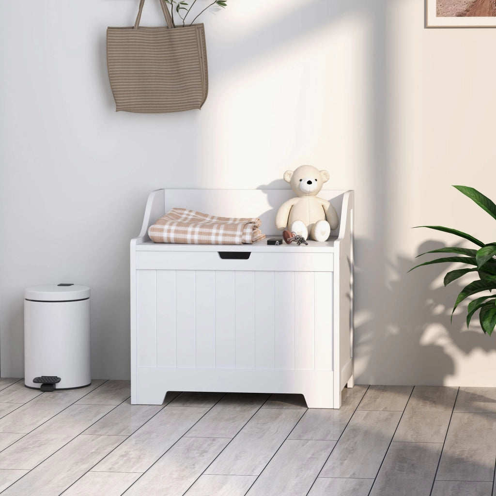 Cassa di legno con coperchio ¨C zephmum ¨C bianco, design moderno