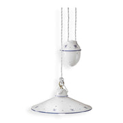 Sospensione Saliscendi Classica Asti Ceramica E Ottone Decorato 30 Cm 1 Luce E27