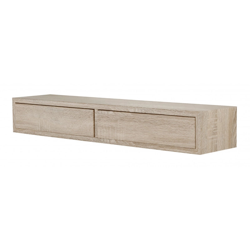 Mensola da Muro con Cassetto, Comodino Sospeso, Mensola da Parete, 88,2x13,4 p20 cm, Rovere Sagerau - Made in Italy