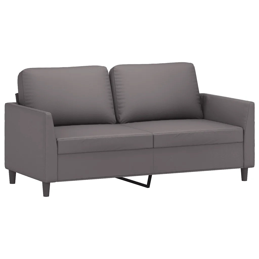 Divano a 2 Posti-Sofa 2 Posti Grigio 140 cm in Similpelle 316522