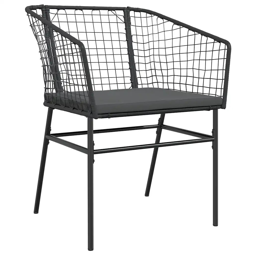 Set da Pranzo da Giardino 3 pz con Cuscini Polyrattan Vetro 3334597