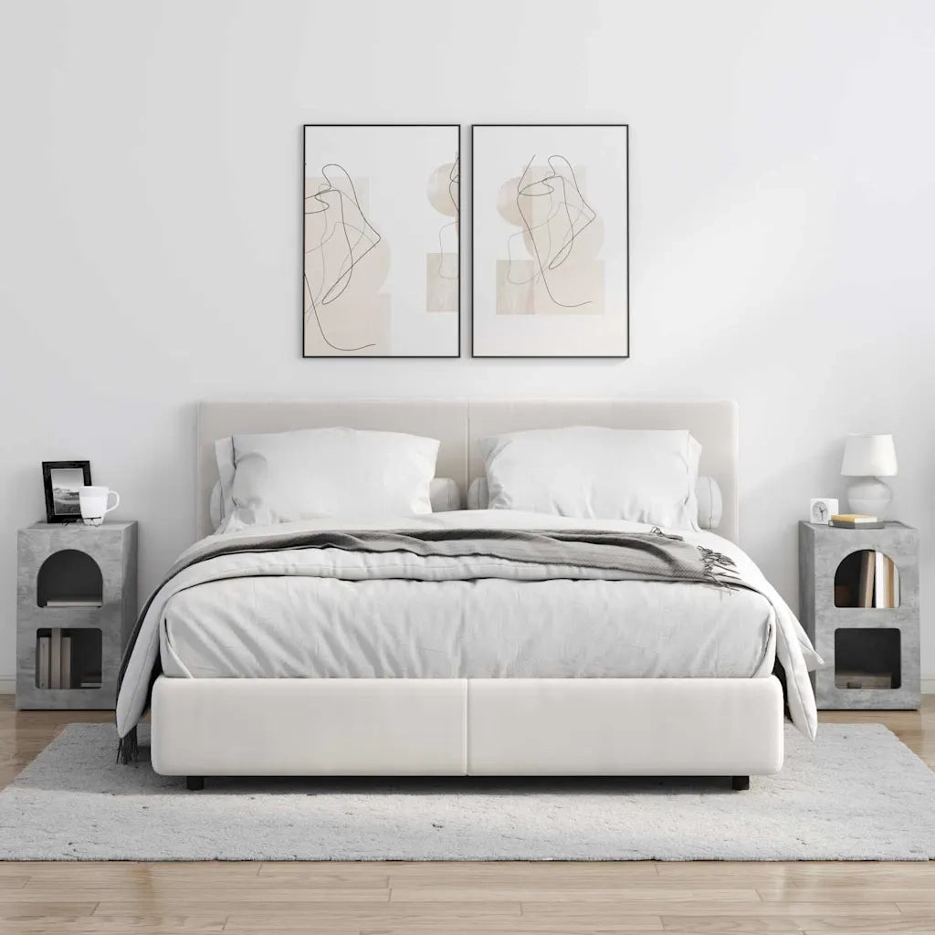 Comodino 2 pcs Grigio cemento 29,5 x 33,5 x 50 cm 891231
