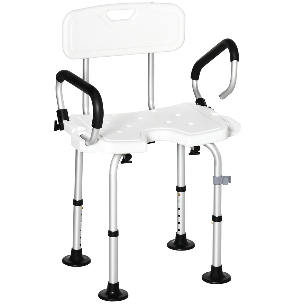 Sgabello da doccia antiscivolo regolabile con braccioli ¨C Minimal ¨C Grigio