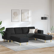 Divano per Soggiorno 3 pcs Nero Poliestere 3335114