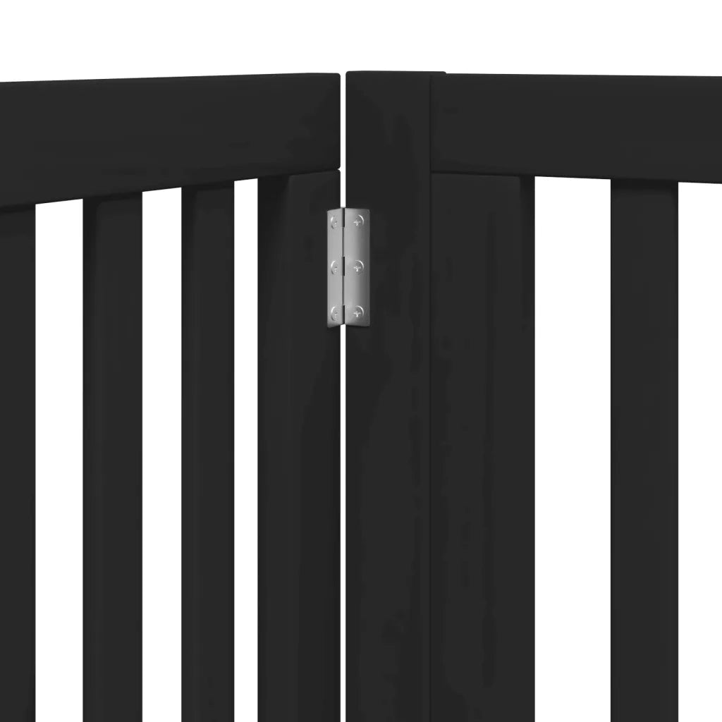 Cancello per Cani Porta Pieghevole Nero 4 Pannelli 320cm Pioppo 352259