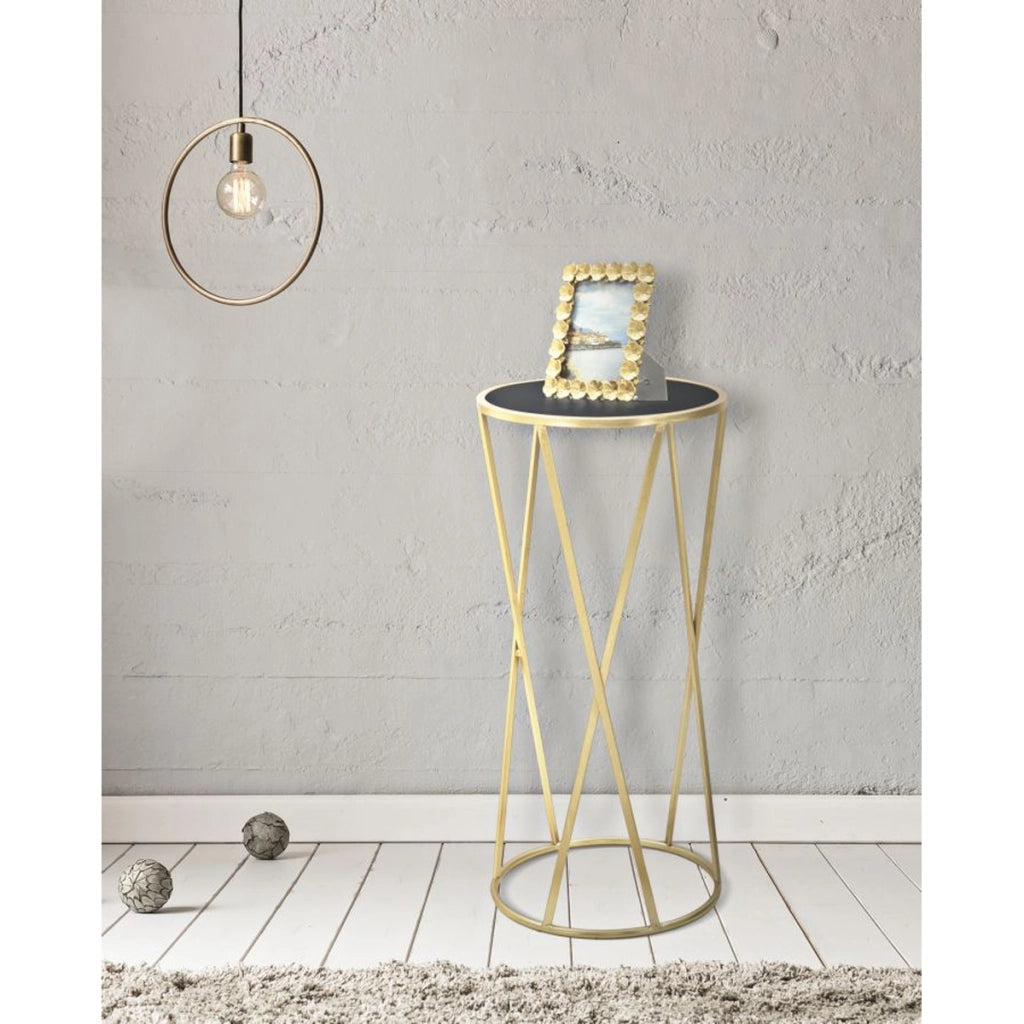 Tavolino VKH601, Oro, Metallo, 35x35x75 cm