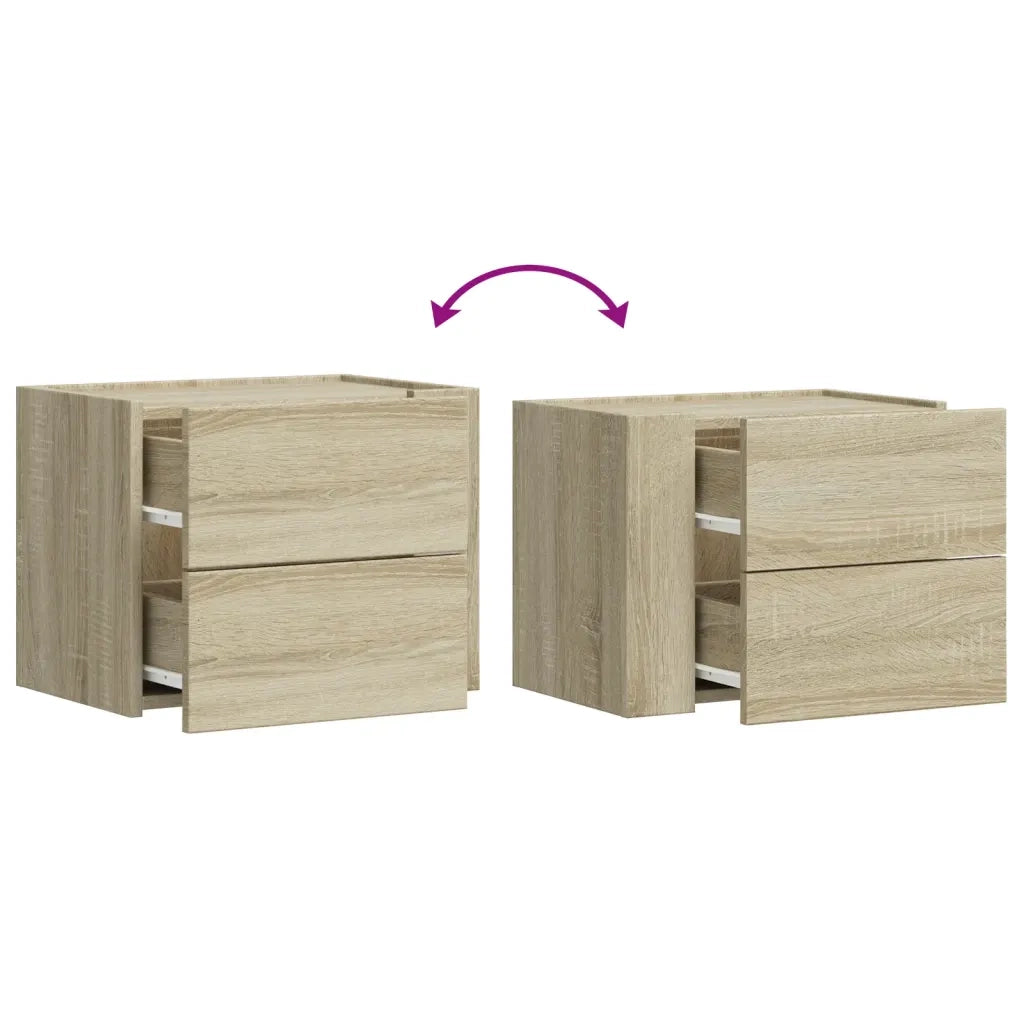 Comodino | Armadio da Notte | Mobiletto da notte a Muro Rovere Sonoma 45x30x35 cm