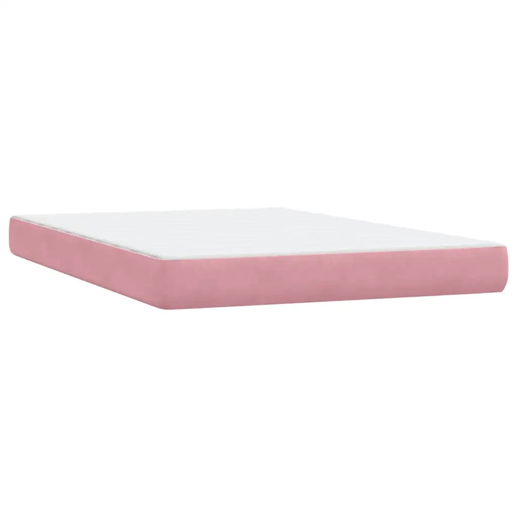 Giroletto a Molle con Materasso Rosa 140x220 cm in Velluto 3316358