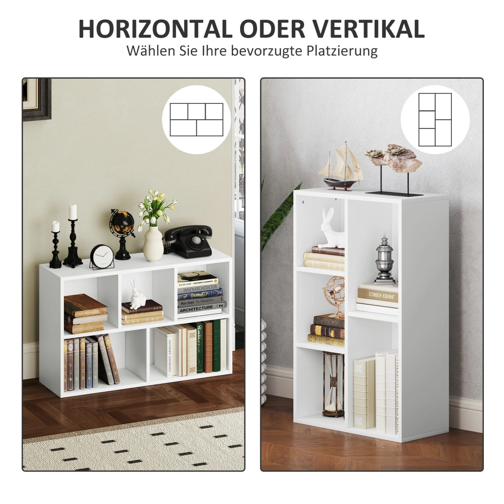 Libreria 2 livelli 5 scomparti ¨C Xylo ¨C Truciolato bianco