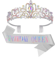 Set di Fregi di Compleanno per Sjerp e Tiara - Copricapo Reale - 2 pezzi - Argento - Glitter