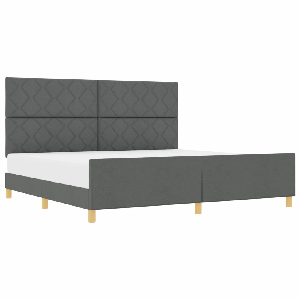Struttura del letto Grigio scuro 200 x 200 cm Tessuto