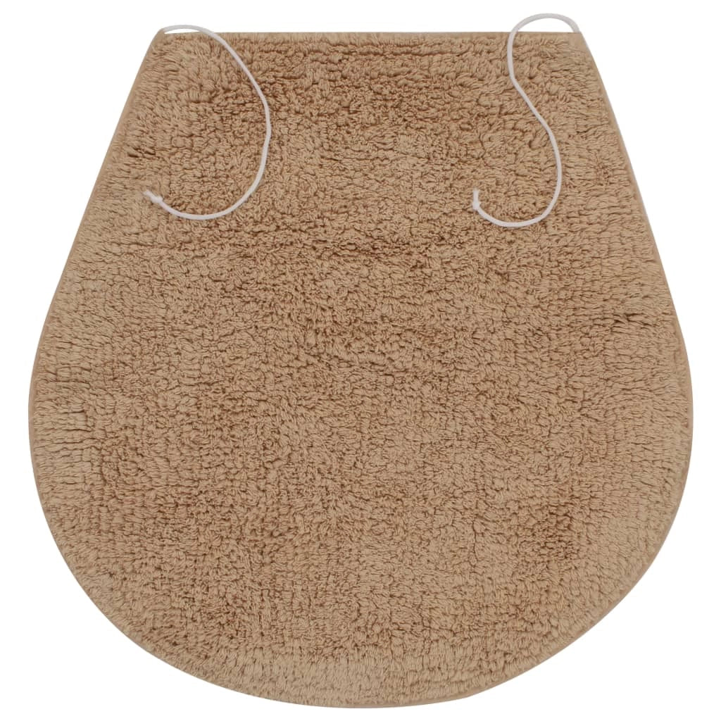 Set di 3 tappeti da bagno in tessuto beige 02_0005788