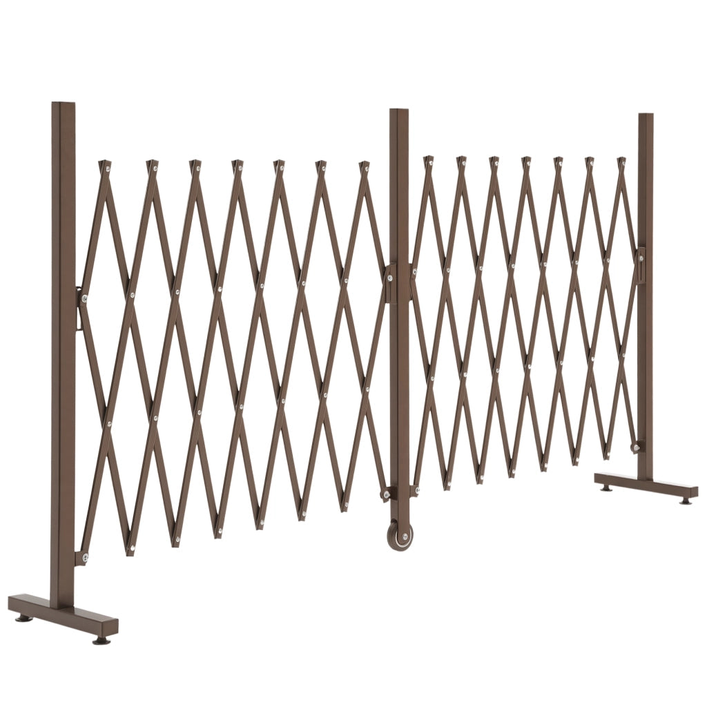 Recinzione Estensibile Autoportante in Acciaio e Alluminio ¨C Minimal ¨C Marrone scuro 52-405 cm