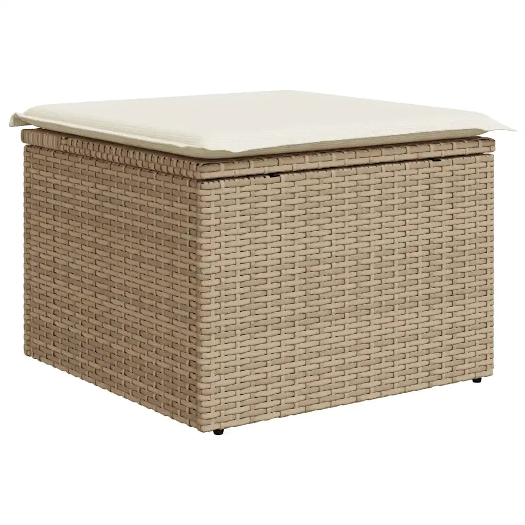 Set Divano da Giardino 9 pz con Cuscini Beige in Polyrattan 3327187