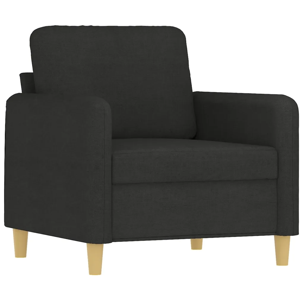 Set di Divani 4 pz con Cuscini Nero in Tessuto 3202066