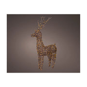 Renna in vimini marrone c/led bianco caldo 24x60x104cm OUT